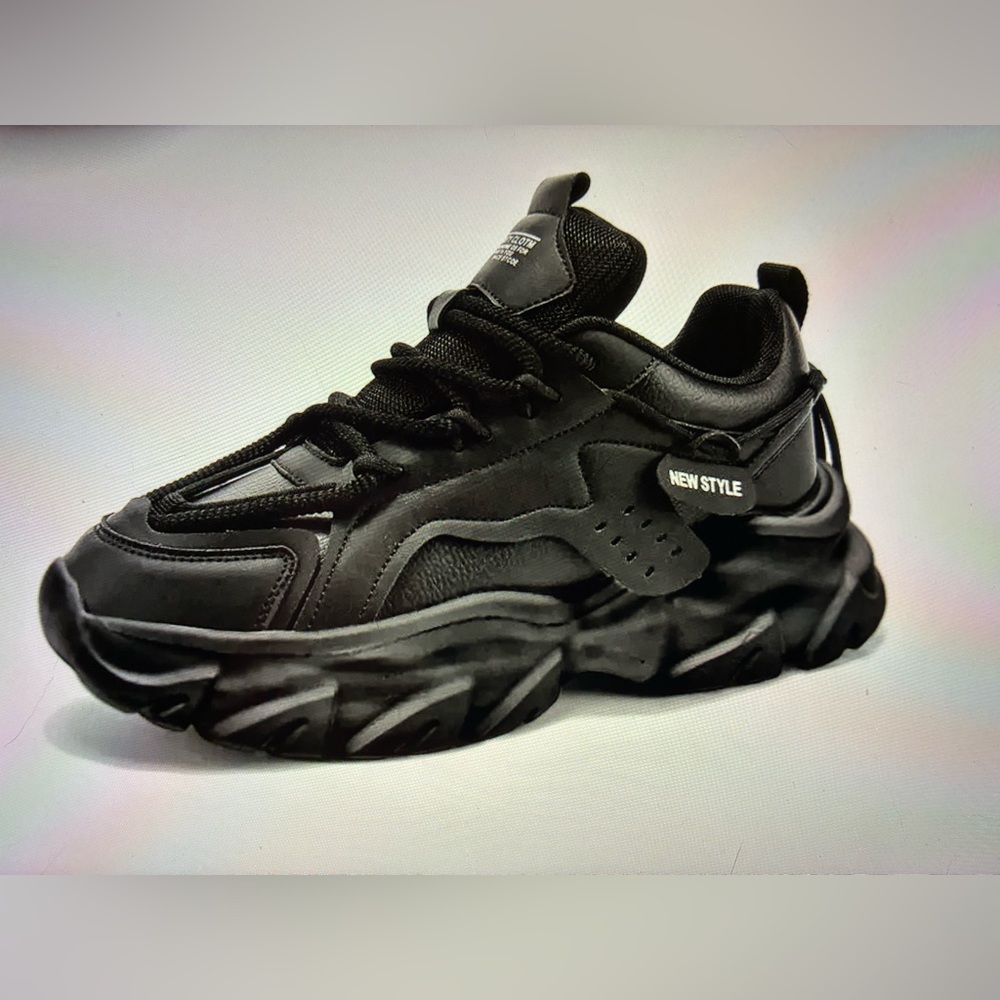 Men's New Style Black Chunky Athletic Sneakers NEW M11 W13
